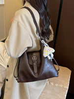 【全5色】ヴィンテージ風 ソフトタッチ ベルト付きショルダーバッグ