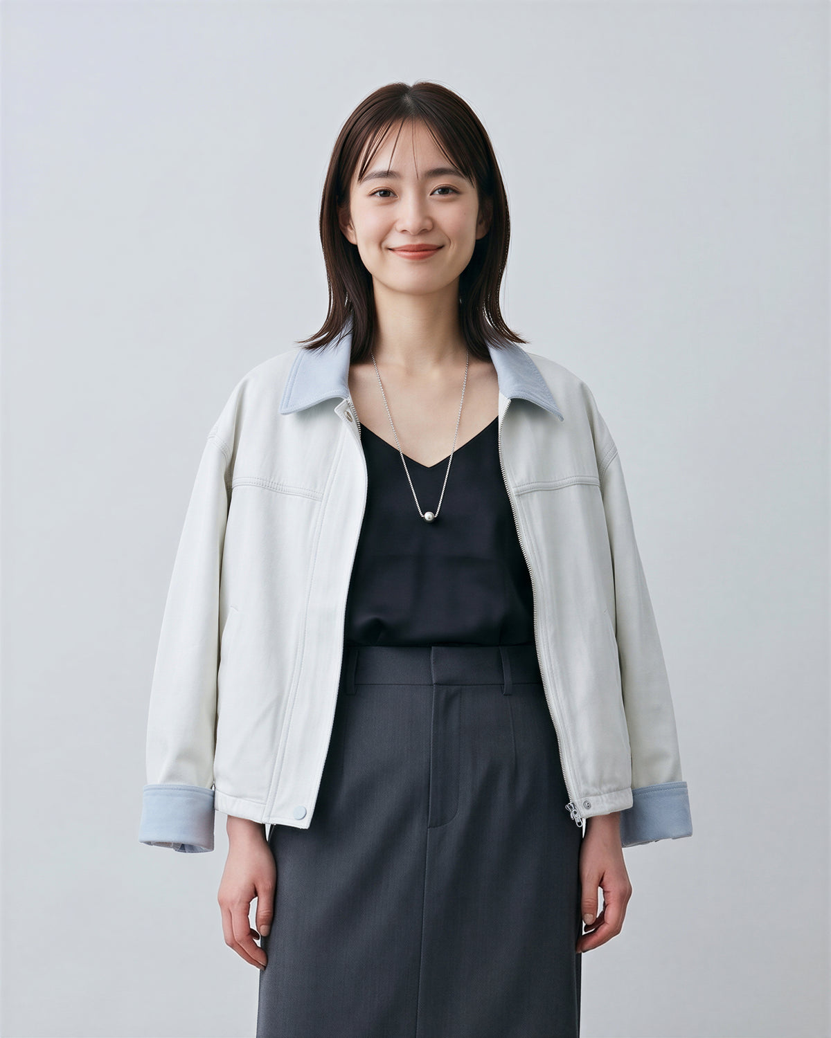 S~XL 配色カラーのショートジャケット