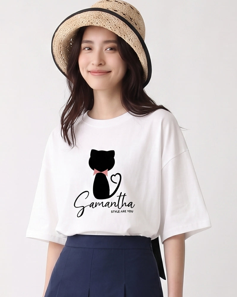 ゆったりドロップショルダー プリントTシャツ