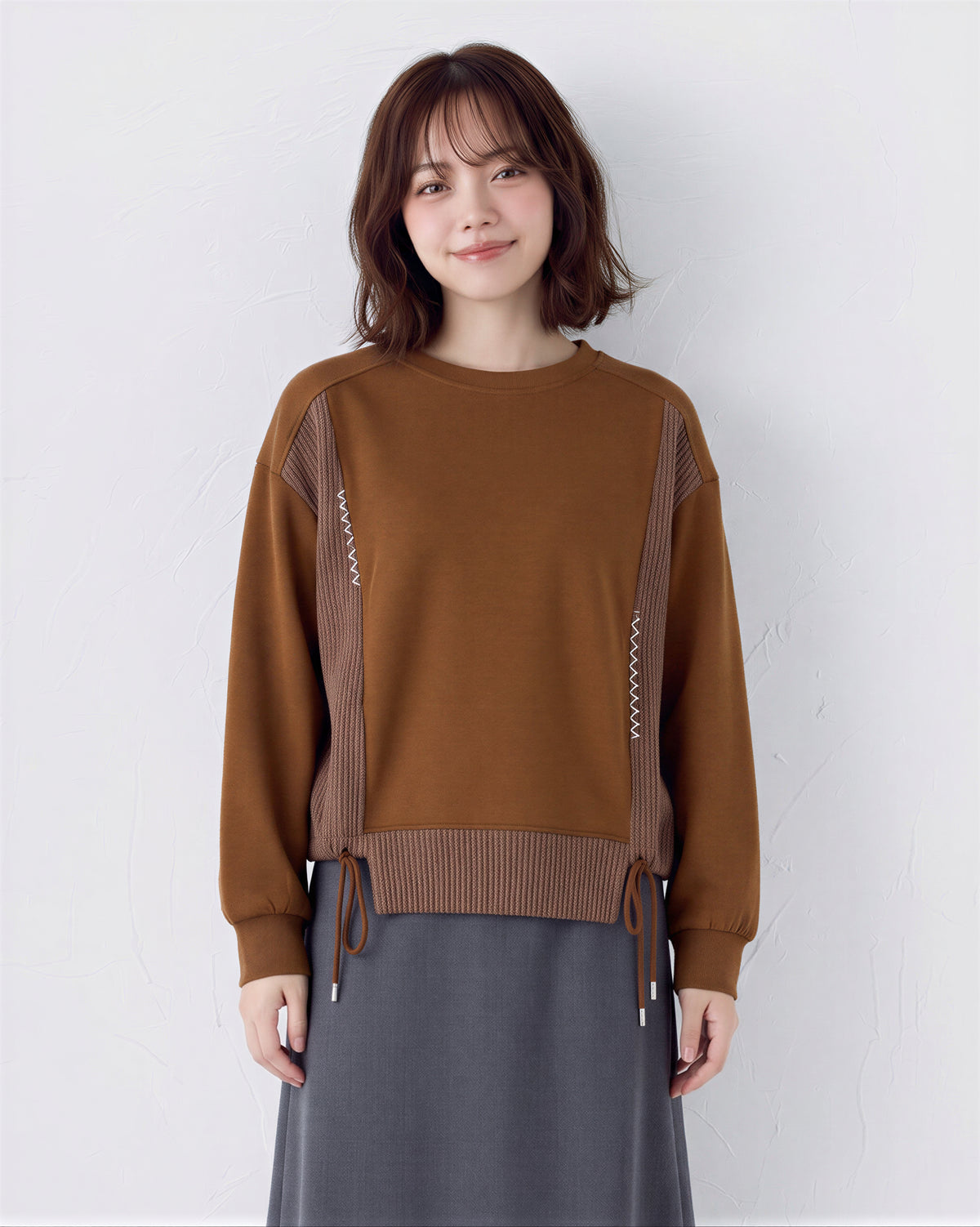 M~2XL 切り替えドローストリング リブスウェット