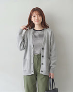 ゆったりドロップショルダー 大きめポケット ニットカーディガン