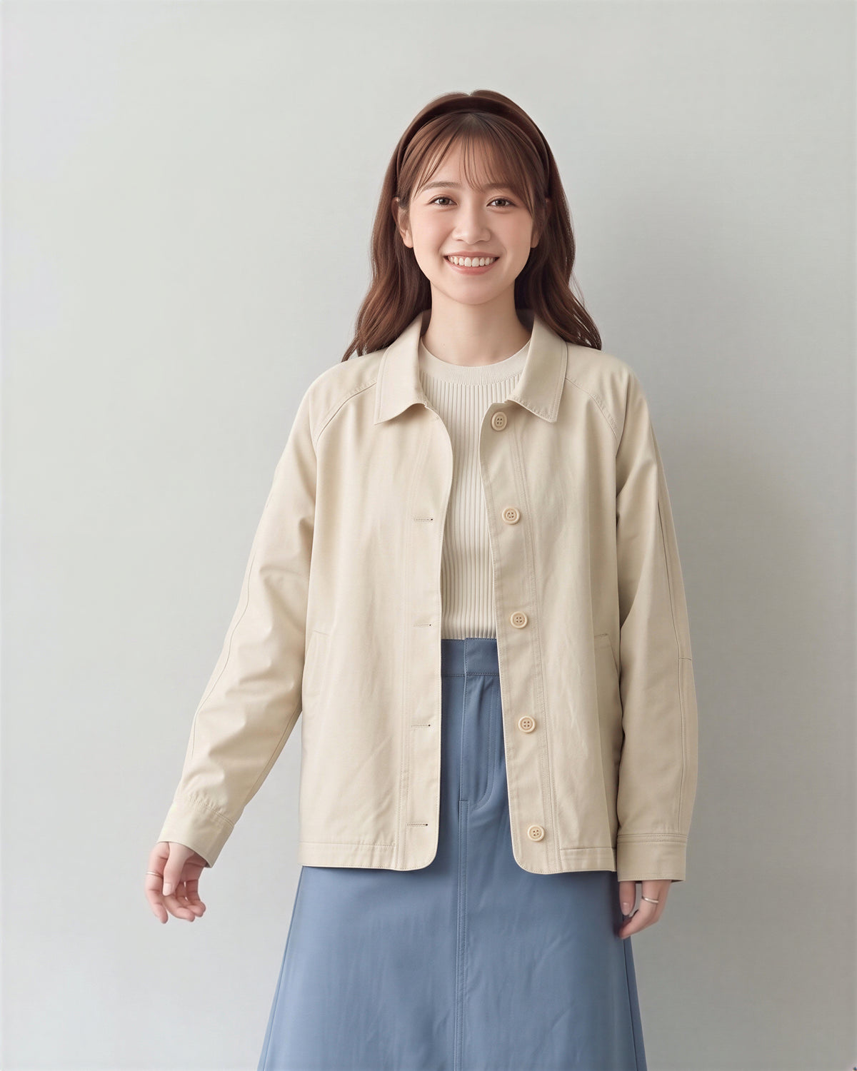 襟付きルーズシルエットジャケット