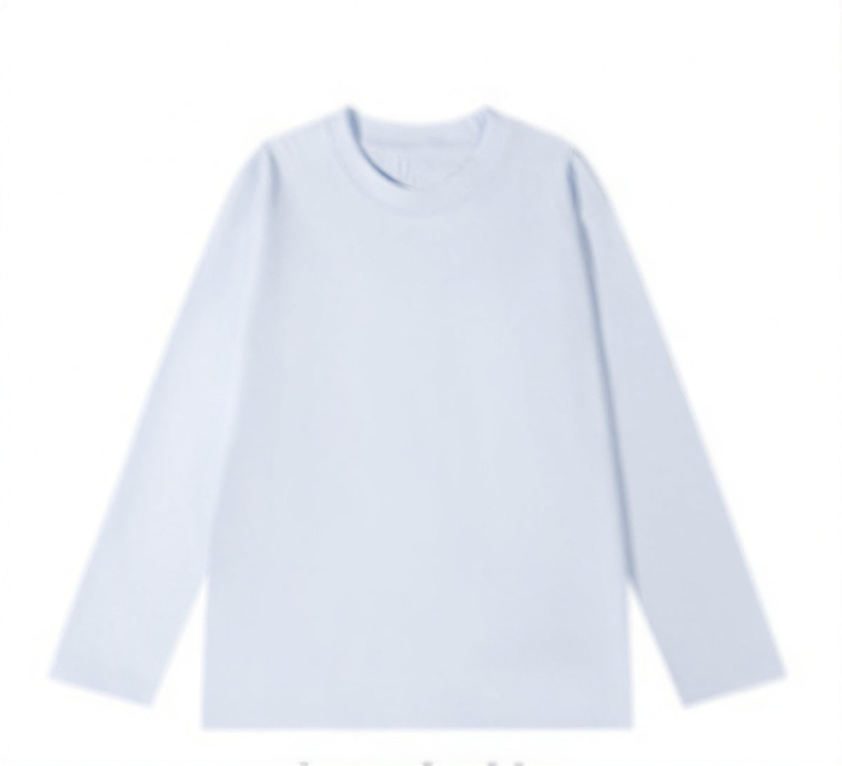 クルーネック ストレートシルエット ゆったり 長袖Tシャツ-サックス-4XL