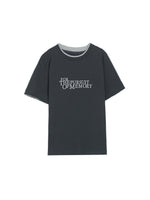 ロール配色レタリングTシャツ