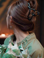ハート透かし 流線型ビッグヘアクリップ