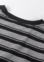 ブラックボーダー ルーズショルダーTシャツ
