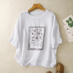 ゆったりドロップショルダー フラワープリントTシャツ