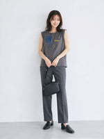 M~5XL ゆったりストレートシルエット プリントノースリーブタンクトップ