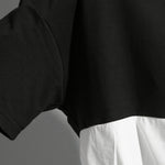 切り替えフリルヘム ウエストシェイプ 半袖Tシャツ
