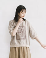 ゆったりドロップショルダー フラワープリントTシャツ