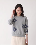 【秋新作】S~3XL 立体フラワー ルーズスウェット