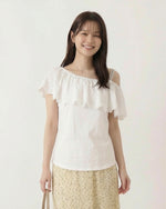 オフショルダー ワンショル風 フリル 半袖Tシャツ