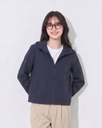 M~3XL ショート丈フード付きシンプルフードジャケット