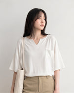 ゆったりドロップショルダーポケットTシャツ