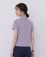 スタンドカラーボタン付きスリムTシャツ