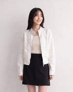 S~XL スタンドカラー ショート丈ワークジャケット