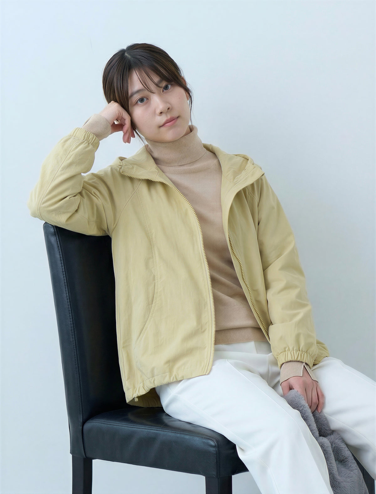 ドロップショルダー ゆったり ドロストフードジャケット