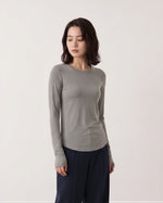 【秋新作】【全2色】S~2XL ラウンドネック スリムフィット インナー 長袖Tシャツ