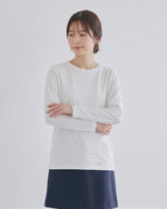クルーネック ストレートシルエット ゆったり 長袖Tシャツ