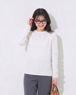 【秋新作】【全2色】ギャザー切り替えルーズ長袖Tシャツ