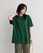 半袖Tシャツ ゆったりシルエット ミドル丈 カジュアル ドロップショルダー コットン