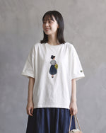 ゆったりドロップショルダー レトロイラストTシャツ