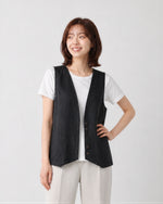M~2XL 深Vボタンフロントゆったりベスト
