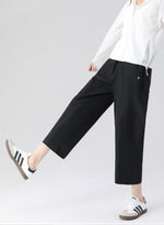 ハイウエスト ゴム仕様 ストレートパンツ