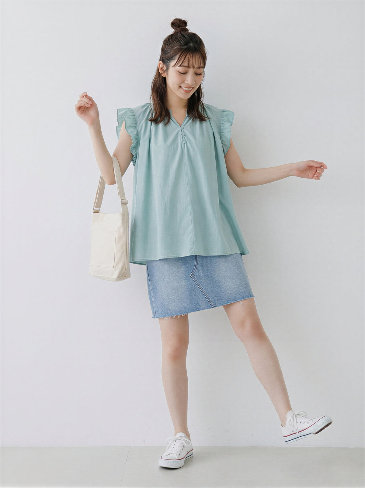 ラッフルフレアスリーブ ゆったりブラウス