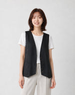 M~2XL 深Vボタンフロントゆったりベスト