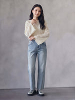 立体ジャカード 透け感ワイドスリーブ シフォンシャツ