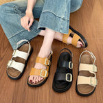 ダブルバックル 厚底オープントゥサンダル