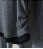 サイドギャザー切り替えネック フェイクレイヤードTシャツ