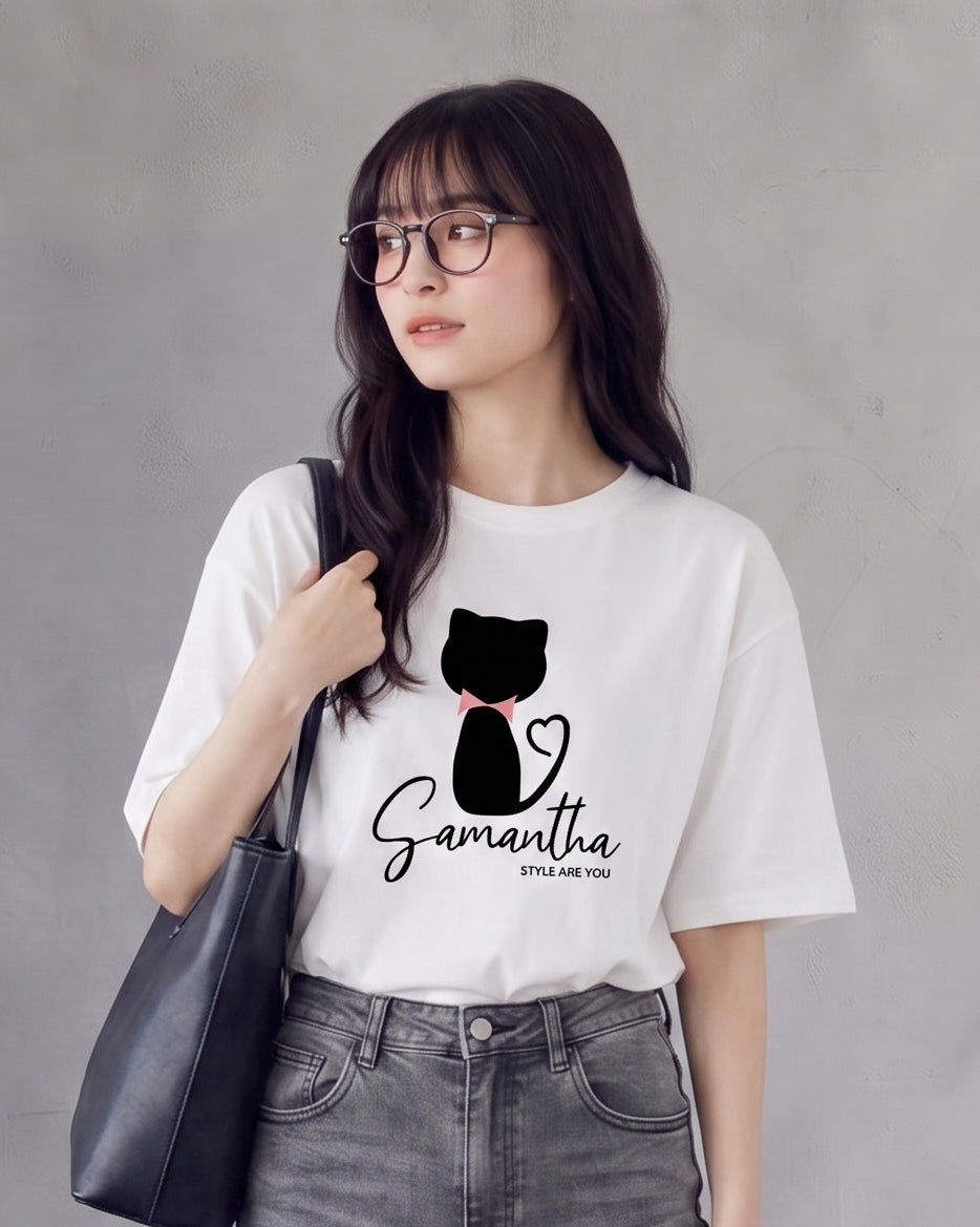 ゆったりドロップショルダー プリントTシャツ