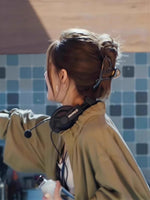 ハート透かし 流線型ビッグヘアクリップ