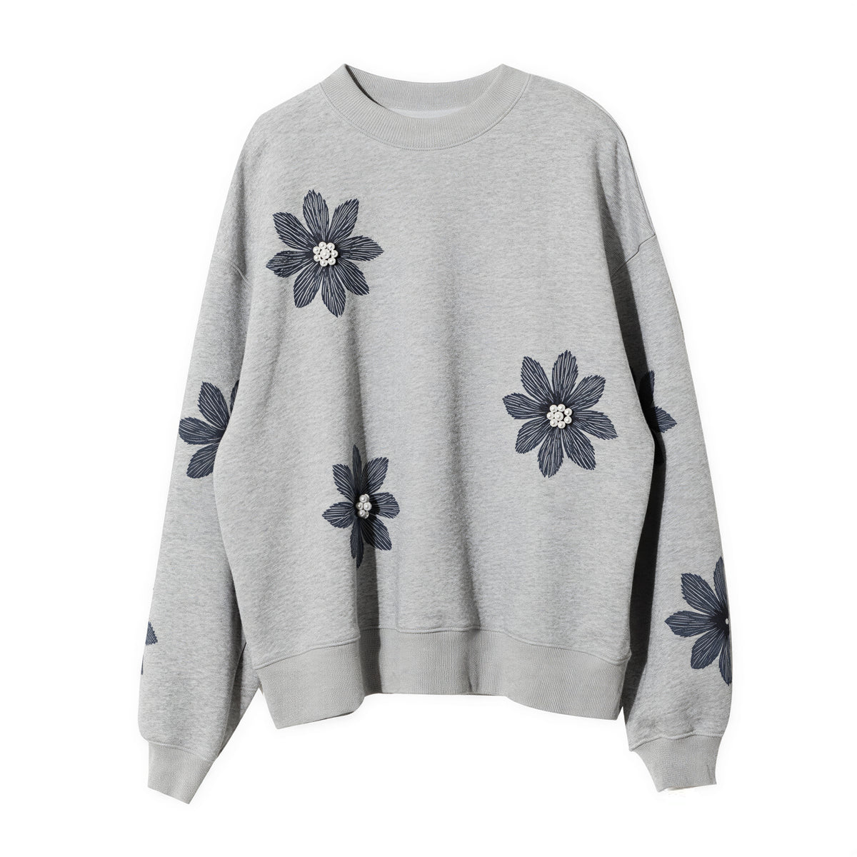 【秋新作】S~3XL 立体フラワー ルーズスウェット