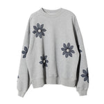 【秋新作】S~3XL 立体フラワー ルーズスウェット