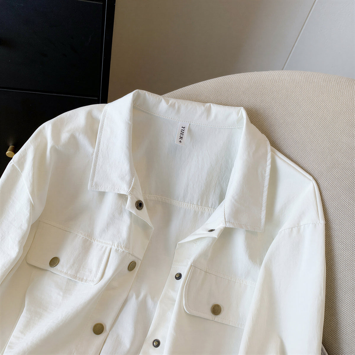 M~2XL ドローストリング入りショート丈テーラードカラージャケット