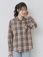 【秋新作】M~2XL ゆったりチェック柄シングルポケットシャツ
