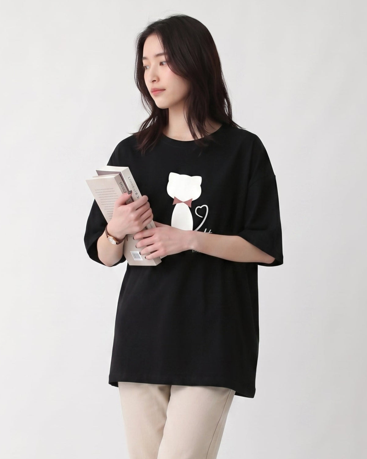 ゆったりドロップショルダー プリントTシャツ