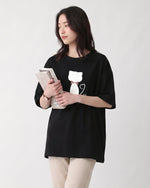 ゆったりドロップショルダー プリントTシャツ