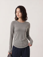 【秋新作】【全2色】S~2XL ラウンドネック スリムフィット インナー 長袖Tシャツ