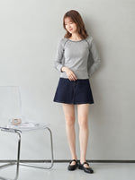 【秋新作】S~XLスリム配色トリム ラグランTシャツ