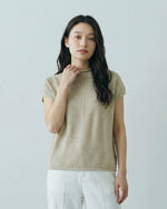 スタンドカラー 切りっぱなし風 半袖Tシャツ-グレー 半袖Tシャツ-XL