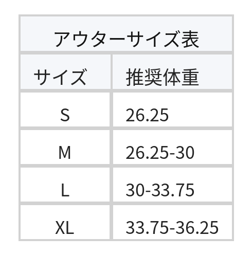 ノーカラージャケット・ショート丈・クルーネック size chart 1