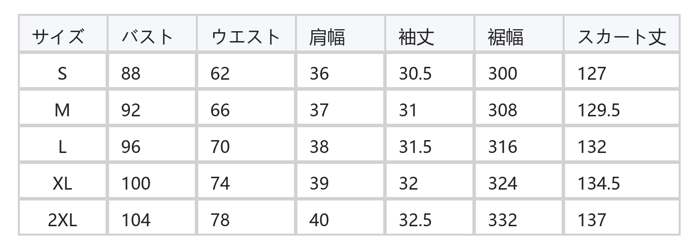 ティアードフリル×イレギュラーヘム レースワンピース size chart 1