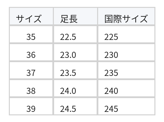 キャメル ミニマル 浅履きローファー size chart 1