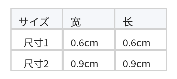 きらめくミニサイズ クロスフープピアス size chart 1