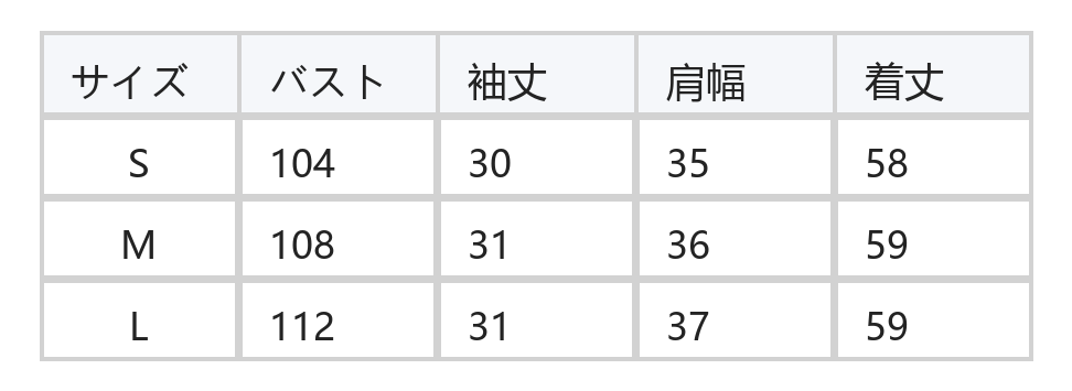 ラウンドネック 小V前立て パフスリーブ プリーツ 半袖ブラウス size chart 1