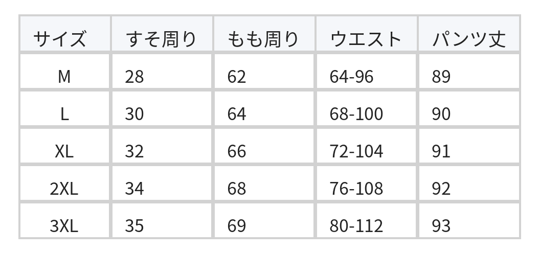 ライトブルー 切り替えステッチ 裾リブ デニム七分丈パンツ size chart 1